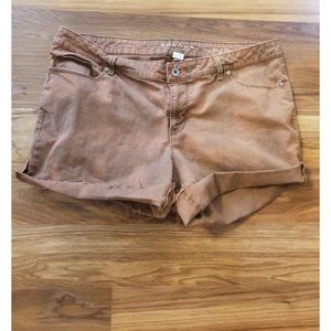 Custom Tie-dye Shorts Cutoffs Brown Shortie Short 14 Mid rise